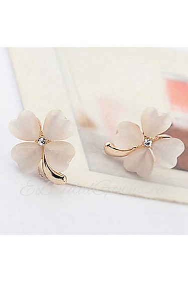 Korea Style Opal Flower Stud Earrings