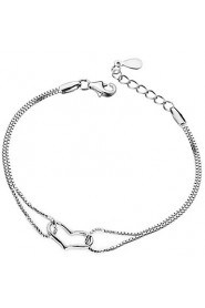 Korea 925 Sterling Silver Heart Bracelet