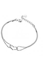 Korea 925 Sterling Silver Heart Bracelet