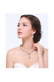 Women's Silver Alloy Rhinestone Cubic Zirconia Jewelry Set