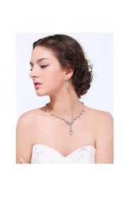 Women's Silver Alloy Rhinestone Cubic Zirconia Jewelry Set