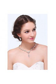 Women's Silver Alloy Rhinestone Cubic Zirconia Jewelry Set