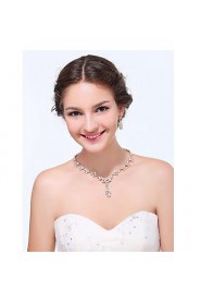 Women's Silver Alloy Rhinestone Cubic Zirconia Jewelry Set