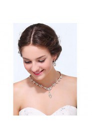 Women's Silver Alloy Rhinestone Cubic Zirconia Jewelry Set