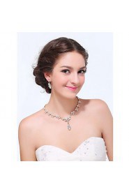 Women's Silver Alloy Rhinestone Cubic Zirconia Jewelry Set