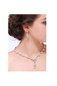 Women's Silver Alloy Rhinestone Cubic Zirconia Jewelry Set