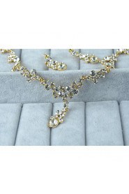 Women's Silver Alloy Rhinestone Cubic Zirconia Jewelry Set