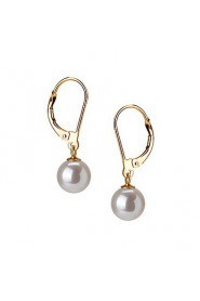 14k Gold White 7.5 - 8mm AAFreshwater Pearl Earring