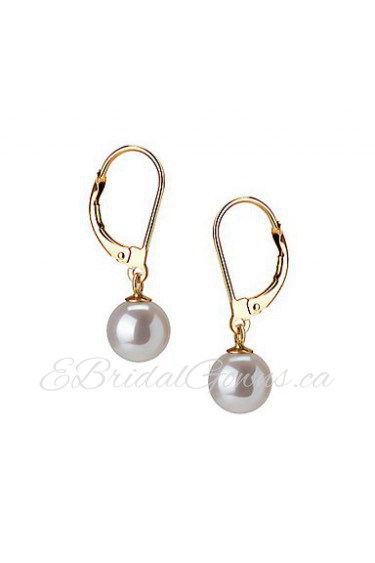 14k Gold White 7.5 - 8mm AAFreshwater Pearl Earring