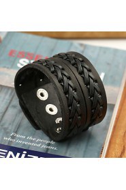 Punk Style Circle Genuine Leather Hot Sales Bracelet(Brown,Black)(1Pc)