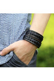 Punk Style Circle Genuine Leather Hot Sales Bracelet(Brown,Black)(1Pc)