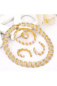 WesternRain Gold high Quality Transparent Plated Jewelry Sets Best quality Wedding Engagement gift Women's