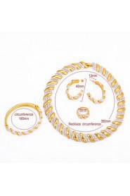 WesternRain Gold high Quality Transparent Plated Jewelry Sets Best quality Wedding Engagement gift Women's