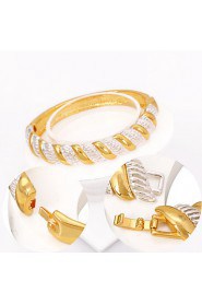 WesternRain Gold high Quality Transparent Plated Jewelry Sets Best quality Wedding Engagement gift Women's