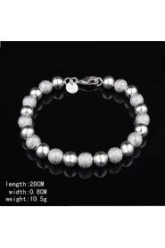 Fashion Sterling Silver Beading Women's Bracelet