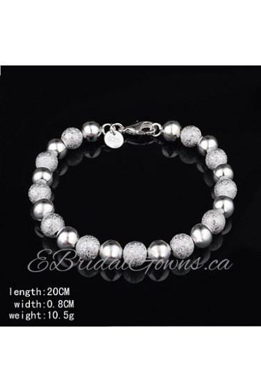 Fashion Sterling Silver Beading Women's Bracelet