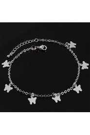 Women's Fashion Platinum Plated The Butterfly Anklets