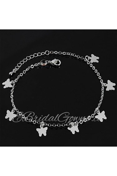 Women's Fashion Platinum Plated The Butterfly Anklets