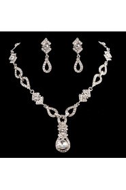 Jewelry Set Women's Anniversary / Wedding / Engagement Jewelry Sets Cubic Zirconia / Alloy Earrings / Necklaces Silver