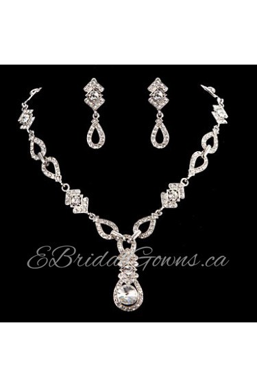 Jewelry Set Women's Anniversary / Wedding / Engagement Jewelry Sets Cubic Zirconia / Alloy Earrings / Necklaces Silver