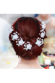 2 pcs Women Pearl/Crystal/Alloy Headbands/Hairpins/Flowers With Crystal/Pearl Wedding/Party Headpiece