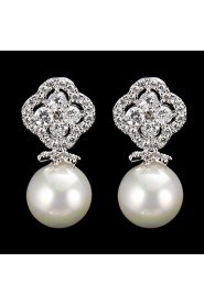 Drop Earrings Women's Cubic Zirconia/Pearl/Alloy Earring