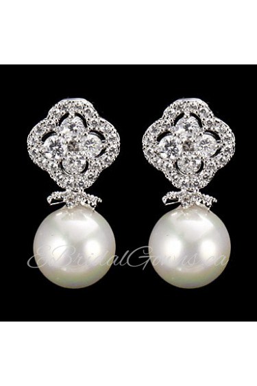 Drop Earrings Women's Cubic Zirconia/Pearl/Alloy Earring