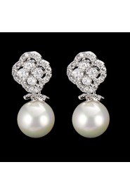 Drop Earrings Women's Cubic Zirconia/Pearl/Alloy Earring