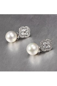 Drop Earrings Women's Cubic Zirconia/Pearl/Alloy Earring