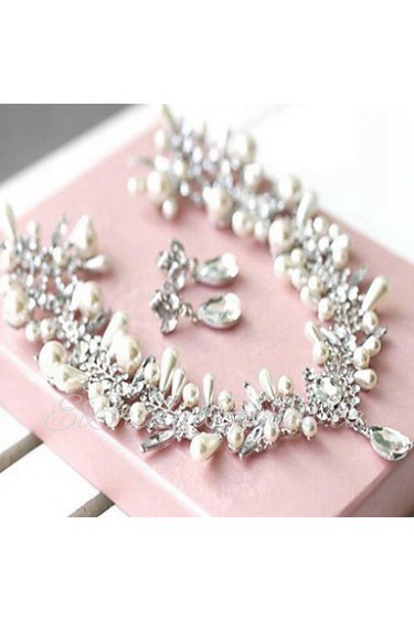 Jewelry Set Women's Wedding Jewelry Sets Imitation Pearl / Alloy Imitation Pearl / Rhinestone Necklaces / Earrings Ivory