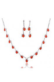 Ladies'/Women's Alloy Wedding/Party Jewelry Set With Rhinestone