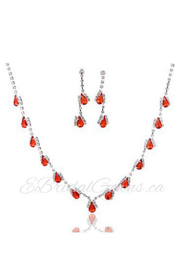 Ladies'/Women's Alloy Wedding/Party Jewelry Set With Rhinestone