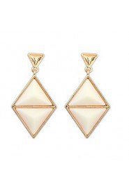 New Arrivals Fashion Women Black and Beige Double Triangle Alloy Drop Earrings