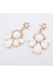 New American Fashion Simple Flower Pierced Drop Earrings Women Accessories