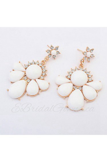 New American Fashion Simple Flower Pierced Drop Earrings Women Accessories