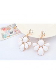 New American Fashion Simple Flower Pierced Drop Earrings Women Accessories