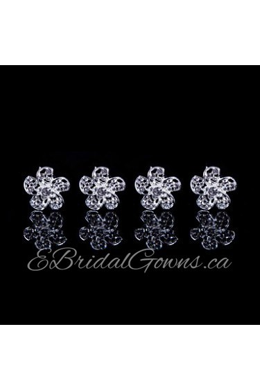 Petal Alloy Hairpins With Rhinestone Wedding/Party Headpiece(Set of 4)