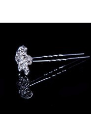 Petal Alloy Hairpins With Rhinestone Wedding/Party Headpiece(Set of 4)