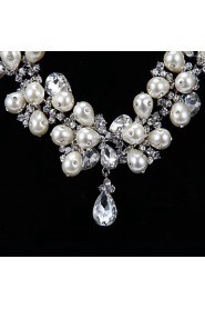 Flower style Women's Cubic Zirconia/Alloy/Imitation Pearl Wedding/Party Jewelry Set With