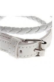 Long Braided Leather Bracelet(White)