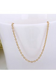 Fashion Rolo Shape Rose Gold Plated Alloy Thin Chain Necklace(Gold,Rose Gold,White Gold)(1Pc)