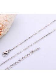 Fashion Rolo Shape Rose Gold Plated Alloy Thin Chain Necklace(Gold,Rose Gold,White Gold)(1Pc)