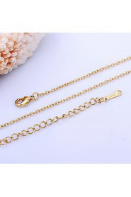 Fashion Rolo Shape Rose Gold Plated Alloy Thin Chain Necklace(Gold,Rose Gold,White Gold)(1Pc)