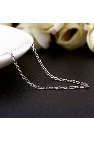 Fashion Rolo Shape Rose Gold Plated Alloy Thin Chain Necklace(Gold,Rose Gold,White Gold)(1Pc)