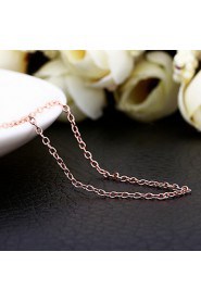 Fashion Rolo Shape Rose Gold Plated Alloy Thin Chain Necklace(Gold,Rose Gold,White Gold)(1Pc)