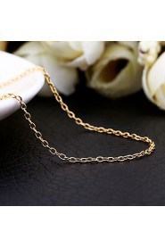 Fashion Rolo Shape Rose Gold Plated Alloy Thin Chain Necklace(Gold,Rose Gold,White Gold)(1Pc)