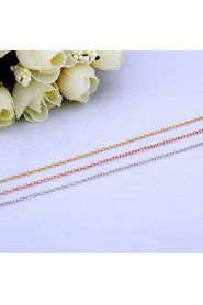 Fashion Rolo Shape Rose Gold Plated Alloy Thin Chain Necklace(Gold,Rose Gold,White Gold)(1Pc)