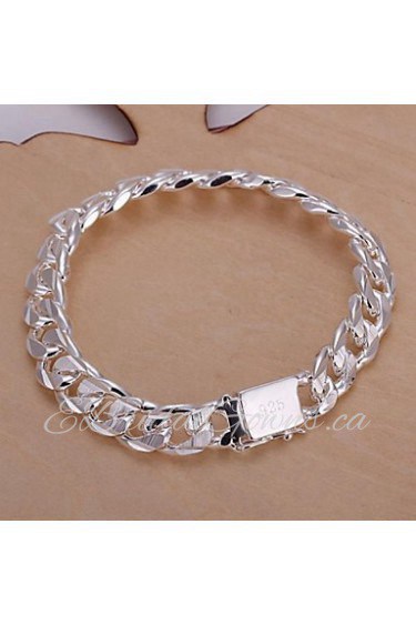 10mm8 Inch Silver Plated Men's Bracelet