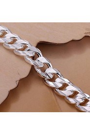 10mm8 Inch Silver Plated Men's Bracelet