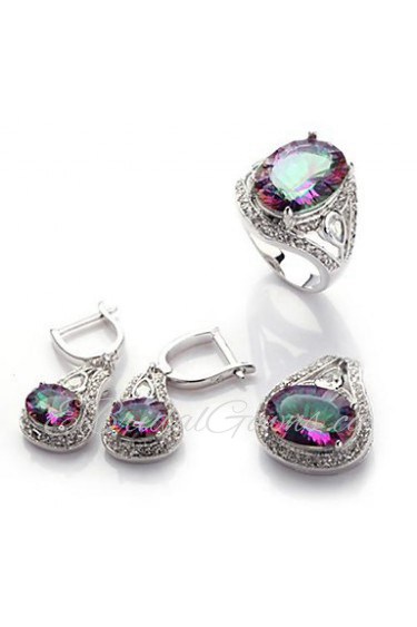 Jewelry Set Women's Birthday / Gift / Party Jewelry Sets Alloy Cubic Zirconia Rings / Earrings Silver